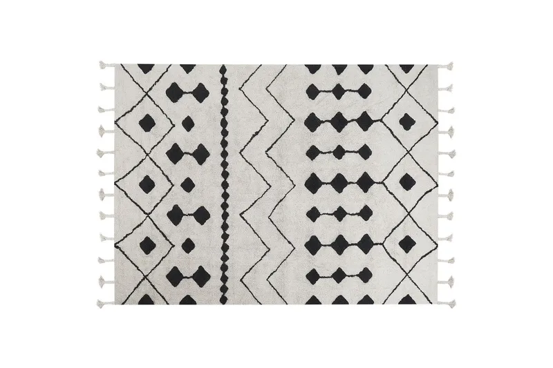 Puuvillamatto Khemisset 160x230 cm - Musta/Valkoinen - Kodintekstiilit & matot - Matto - Moderni matto - Puuvillamatto