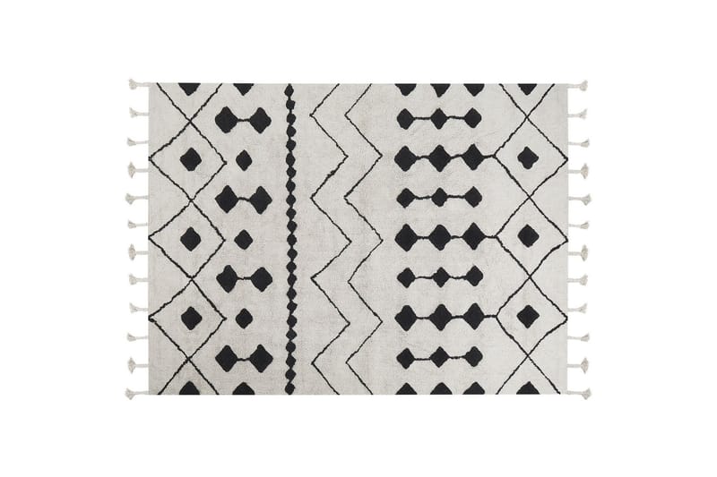 Puuvillamatto Khemisset 160x230 cm - Musta/Valkoinen - Kodintekstiilit & matot - Matto - Moderni matto - Puuvillamatto