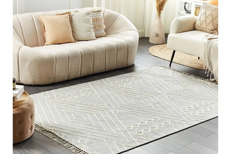 Puuvillamatto Khenifra 160x230 cm - Harmaa - Kodintekstiilit & matot - Matto - Moderni matto - Puuvillamatto