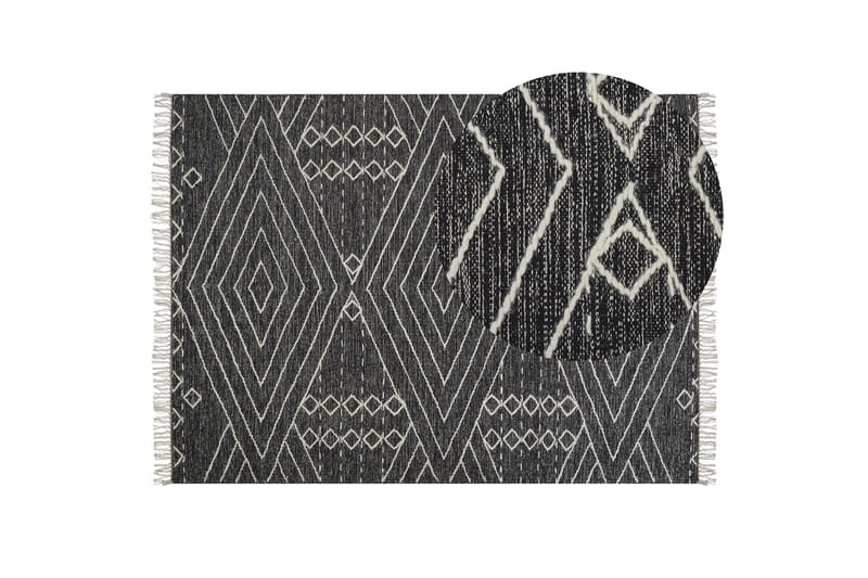 Puuvillamatto Khenifra 160x230 cm - Musta/Valkoinen - Kodintekstiilit & matot - Matto - Moderni matto - Puuvillamatto