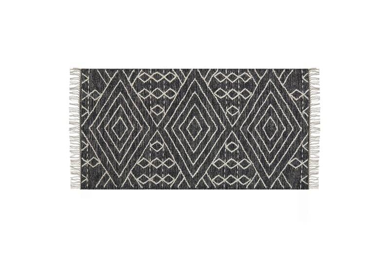 Puuvillamatto Khenifra 80x150 cm - Musta/Valkoinen - Kodintekstiilit & matot - Matto - Moderni matto - Puuvillamatto