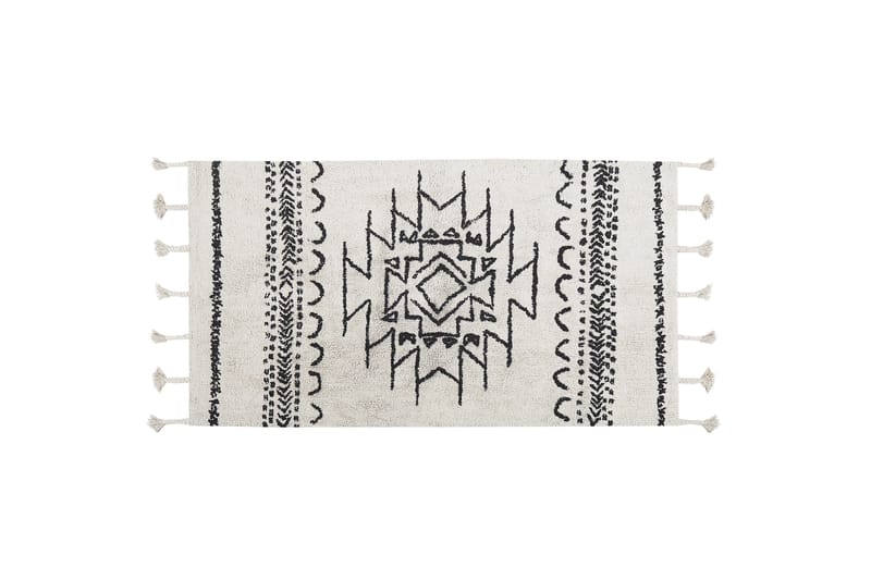 Puuvillamatto Khouribga 80x150 cm - Musta/Valkoinen - Kodintekstiilit & matot - Matto - Moderni matto - Puuvillamatto