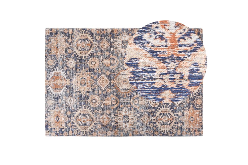 Puuvillamatto Kurin 140x200 cm - Sininen - Kodintekstiilit & matot - Matto - Moderni matto - Käytävämatto