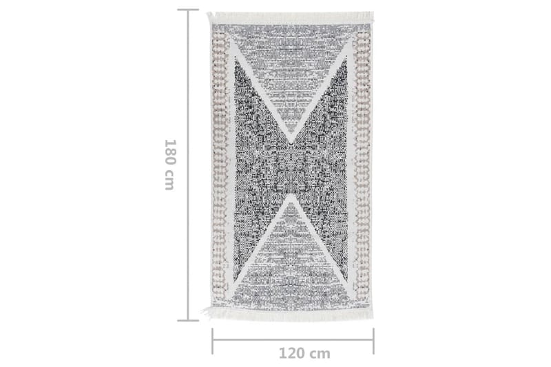 Matto musta ja harmaa 120x180 cm puuvilla - Harmaa - Kodintekstiilit & matot - Matto - Moderni matto - Puuvillamatto