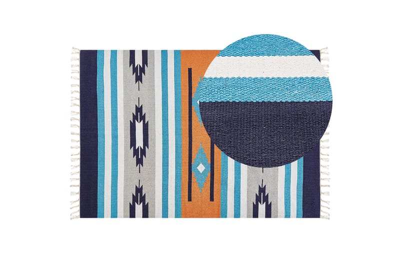 Puuvillamatto Noratus 200x300 cm - Sininen - Kodintekstiilit & matot - Matto - Moderni matto - Puuvillamatto