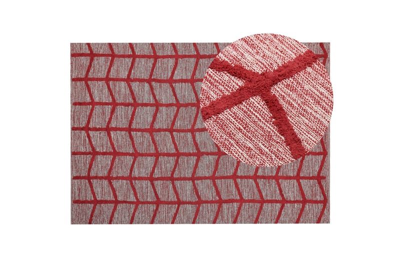 Puuvillamatto Notton 160x230 cm - Punainen - Kodintekstiilit & matot - Matto - Moderni matto - Puuvillamatto