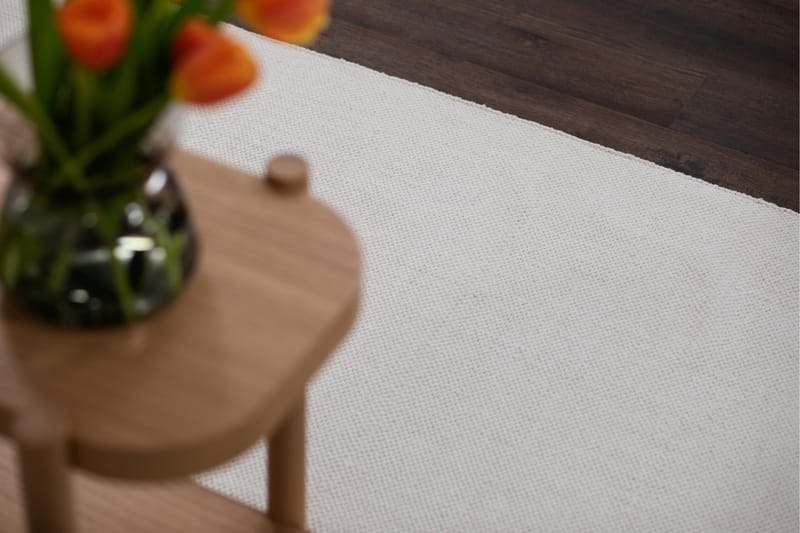Puuvillamatto Hemsen 75x250 cm Valkoinen - Valkoinen - Kodintekstiilit & matot - Matto - Moderni matto - Puuvillamatto