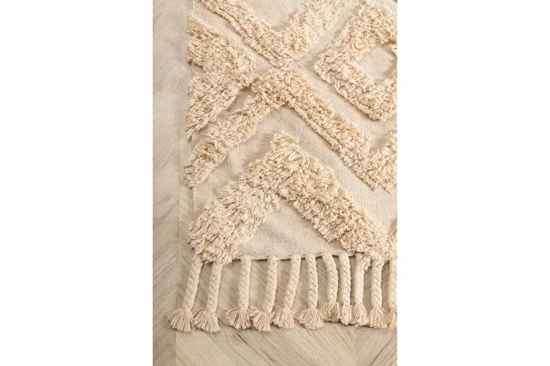 Puuvillamatto Hilma 230x160 cm - Luonnonvalkoinen - Kodintekstiilit & matot - Matto - Moderni matto - Puuvillamatto