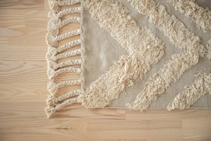Puuvillamatto Hilma 250x80 cm - Luonnonvalkoinen - Kodintekstiilit & matot - Matto - Moderni matto - Puuvillamatto