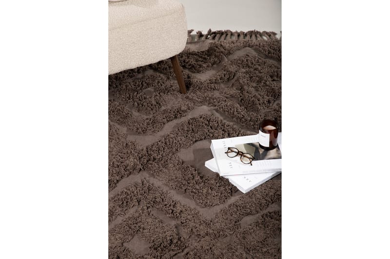 Puuvillamatto Hilma Suorakaide 250x350 cm - Ruskea - Kodintekstiilit & matot - Matto - Moderni matto - Puuvillamatto