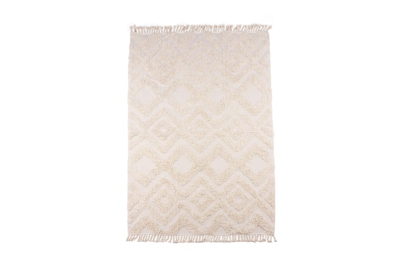 Puuvillamatto Hilma Suorakaide 250x350 cm - Valkoinen - Kodintekstiilit & matot - Matto - Moderni matto - Puuvillamatto