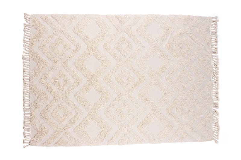 Puuvillamatto Hilma Suorakaide 250x350 cm - Valkoinen - Kodintekstiilit & matot - Matto - Moderni matto - Puuvillamatto