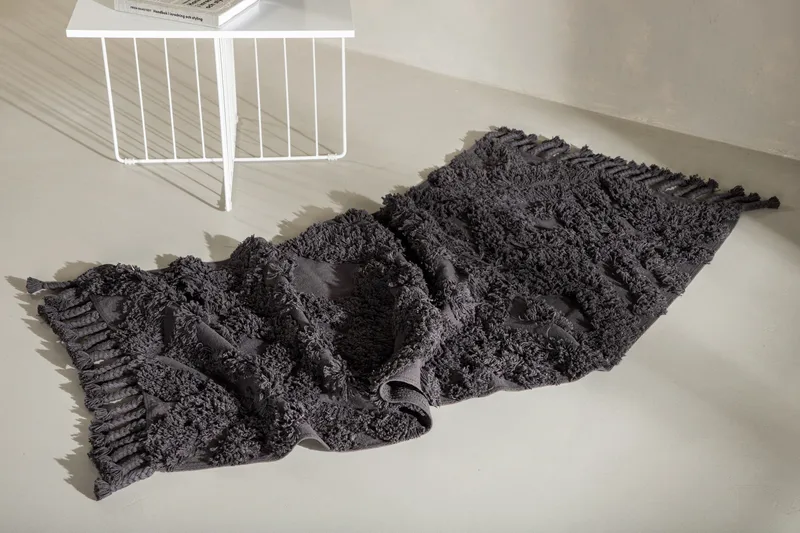 Puuvillamatto Hilma Suorakaide 70x200 cm - Tummanharmaa - Kodintekstiilit & matot - Matto - Moderni matto - Puuvillamatto