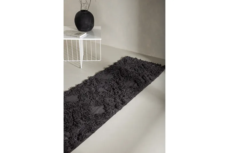 Puuvillamatto Hilma Suorakaide 70x200 cm - Tummanharmaa - Kodintekstiilit & matot - Matto - Moderni matto - Puuvillamatto