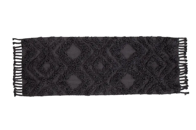 Puuvillamatto Hilma Suorakaide 70x200 cm, Tummanharmaa