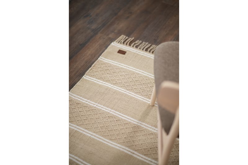 Puuvillamatto Solhaga 75x250 cm Vaalea Pellava - Vaalea Pellavanruskea - Kodintekstiilit & matot - Matto - Moderni matto - Puuvillamatto