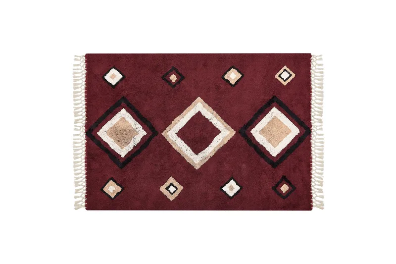 Puuvillamatto Siirt 140x200 cm, Punainen
