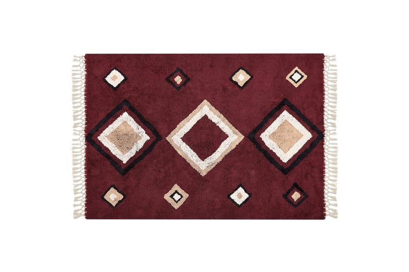 Puuvillamatto Siirt 160x230 cm, Punainen