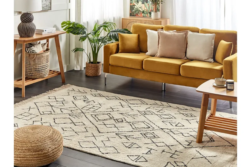 Puuvillamatto Somek 160x230 cm - Beige - Kodintekstiilit & matot - Matto - Moderni matto - Puuvillamatto