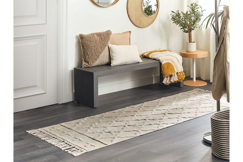 Puuvillamatto Tozlu 80x230 cm - Beige - Kodintekstiilit & matot - Matto - Moderni matto - Puuvillamatto