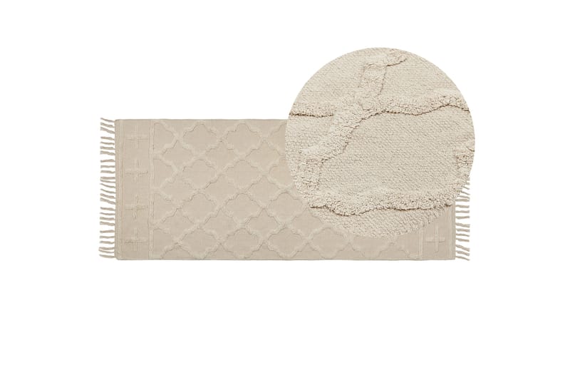 Puuvillamatto Tozlu 80x230 cm - Beige - Kodintekstiilit & matot - Matto - Moderni matto - Puuvillamatto