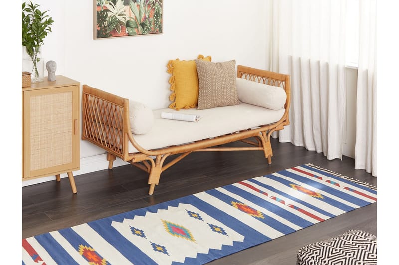 Puuvillamatto Varser 80x300 cm - Sininen - Kodintekstiilit & matot - Matto - Moderni matto - Puuvillamatto