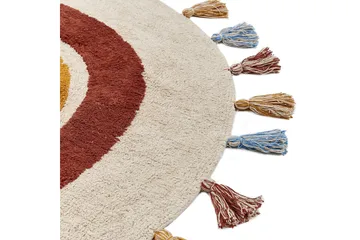Puuvillamatto Yagci 120 cm Pyöreä - Beige - Kodintekstiilit & matot - Matto - Moderni matto - Puuvillamatto