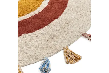 Puuvillamatto Yagci 120 cm Pyöreä - Beige - Kodintekstiilit & matot - Matto - Moderni matto - Puuvillamatto