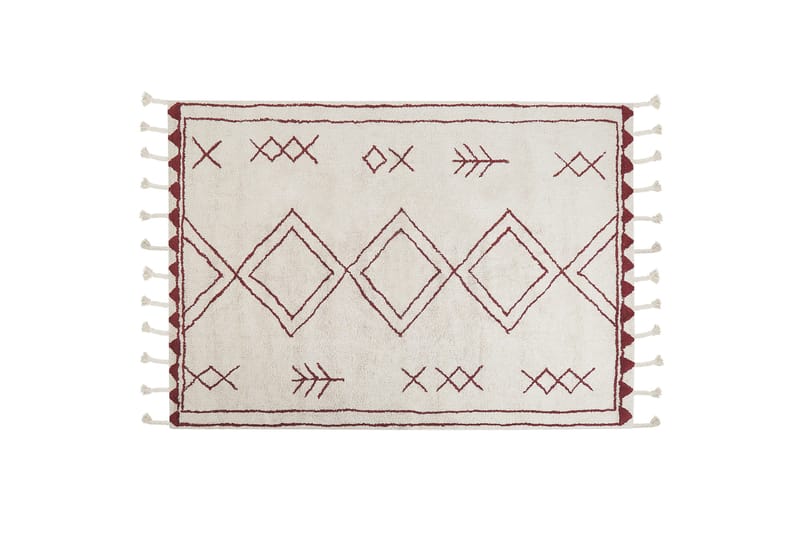 Puuvillamatto Yerington 160x230 cm, Musta/Valkoinen