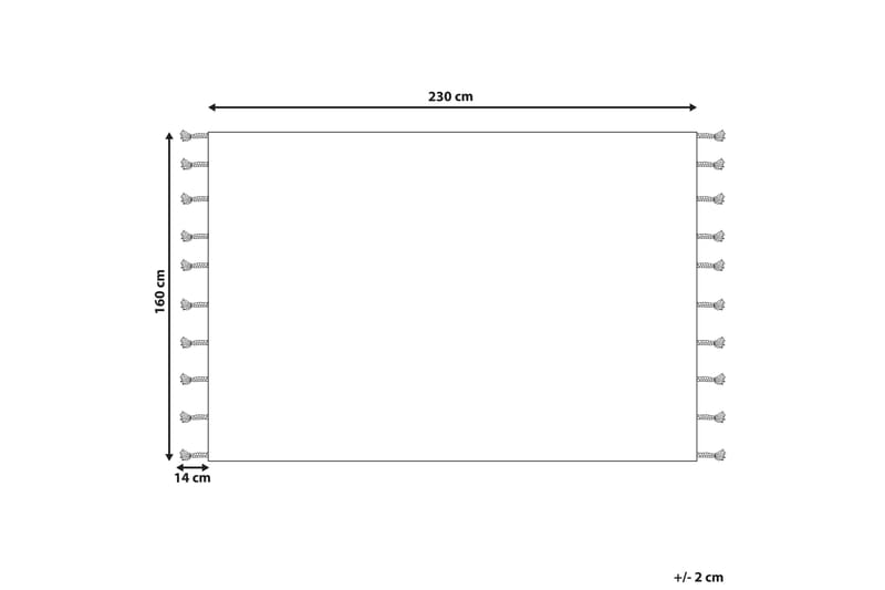 Puuvillamatto Yerington 160x230 cm - Musta/Valkoinen - Kodintekstiilit & matot - Matto - Moderni matto - Puuvillamatto