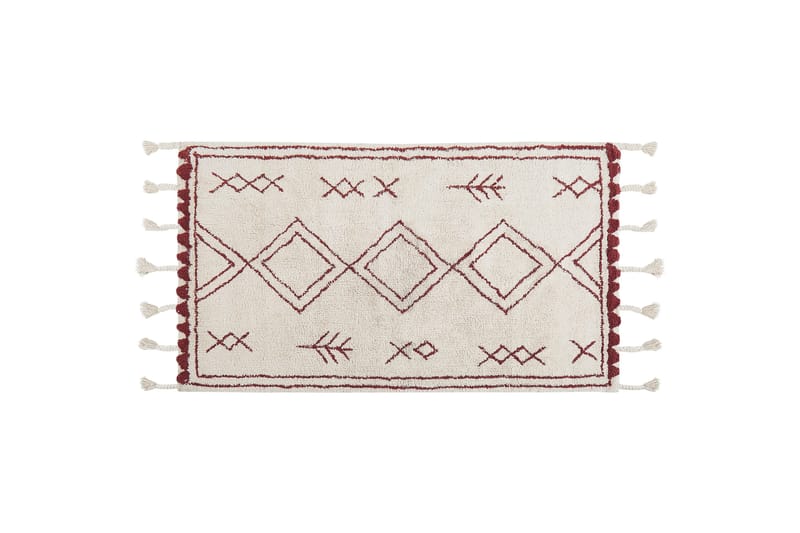 Puuvillamatto Yerington 80x150 cm, Musta/Valkoinen