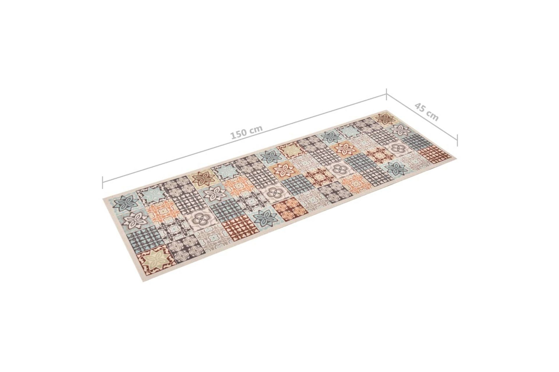 Keittiön matto pestävä mosaiikki väri 45x150 cm - Monivärinen - Kodintekstiilit & matot - Matto - Moderni matto - Räsymatto