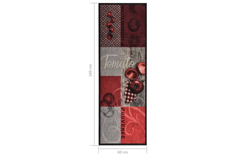 Keittiön pestävä lattiamatto Tomato 60x180 cm - Monivärinen - Kodintekstiilit & matot - Matto - Moderni matto - Räsymatto