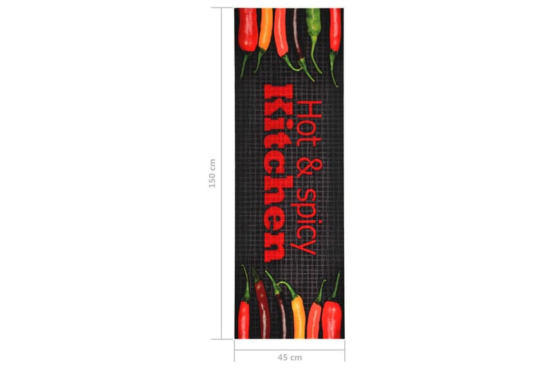 keittiön pestävä matto Hot&Spicy 45x150 cm - Monivärinen - Kodintekstiilit & matot - Matto - Moderni matto - Räsymatto
