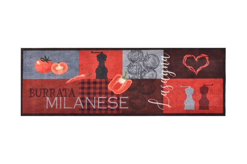 Keittiön pestävä lattiamatto Tomatoes 60x180 cm - Punainen - Kodintekstiilit & matot - Matto - Moderni matto - Räsymatto