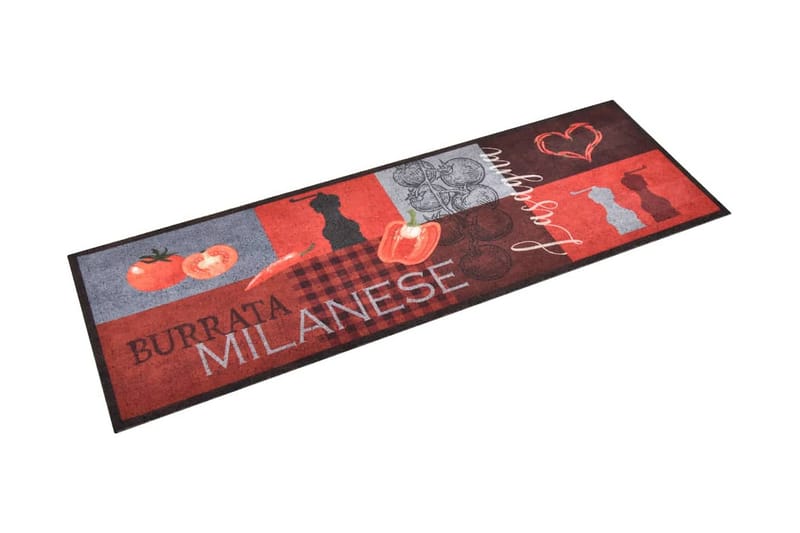Keittiön pestävä lattiamatto Tomatoes 60x180 cm - Punainen - Kodintekstiilit & matot - Matto - Moderni matto - Räsymatto