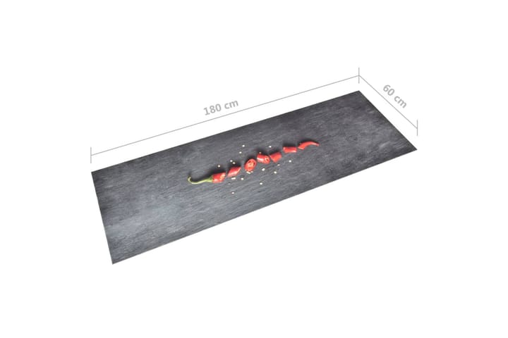 Keittiön pestävä lattiamatto Pepper 60x180 cm - Musta - Räsymatto
 - Keittiömatto