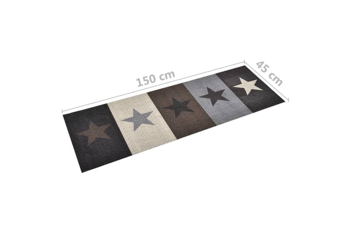 Keittiön pestävä lattiamatto Stars 45x150 cm - Monivärinen - Räsymatto
 - Keittiömatto