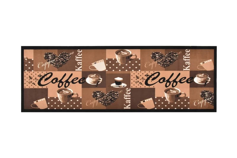 Keittiön pestävä lattiamatto Coffee ruskea 60x180 cm - Monivärinen - Kodintekstiilit & matot - Matto - Moderni matto - Räsymatto