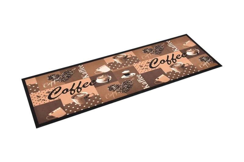 Keittiön pestävä lattiamatto Coffee ruskea 60x180 cm - Monivärinen - Räsymatto
 - Keittiömatto