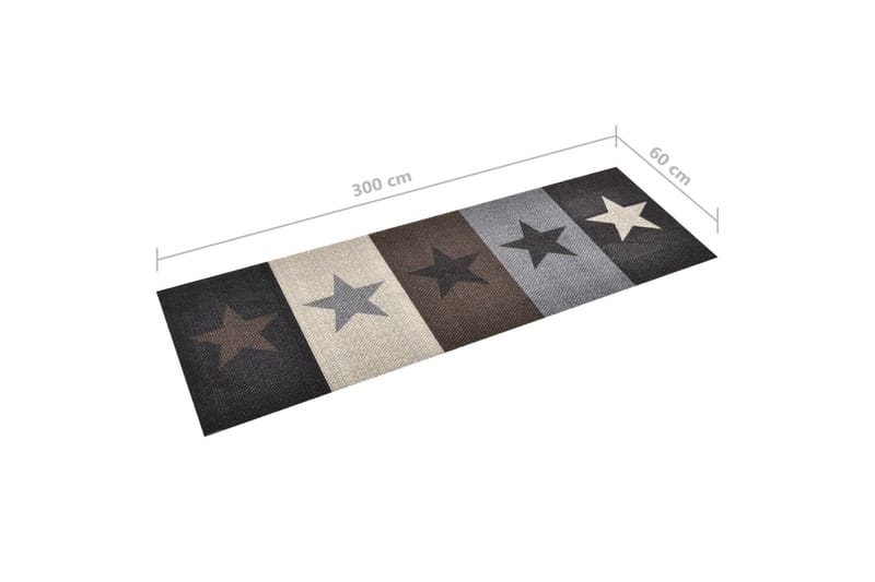 Keittiön pestävä lattiamatto Stars 60x300 cm - Monivärinen - Kodintekstiilit & matot - Matto - Moderni matto - Räsymatto