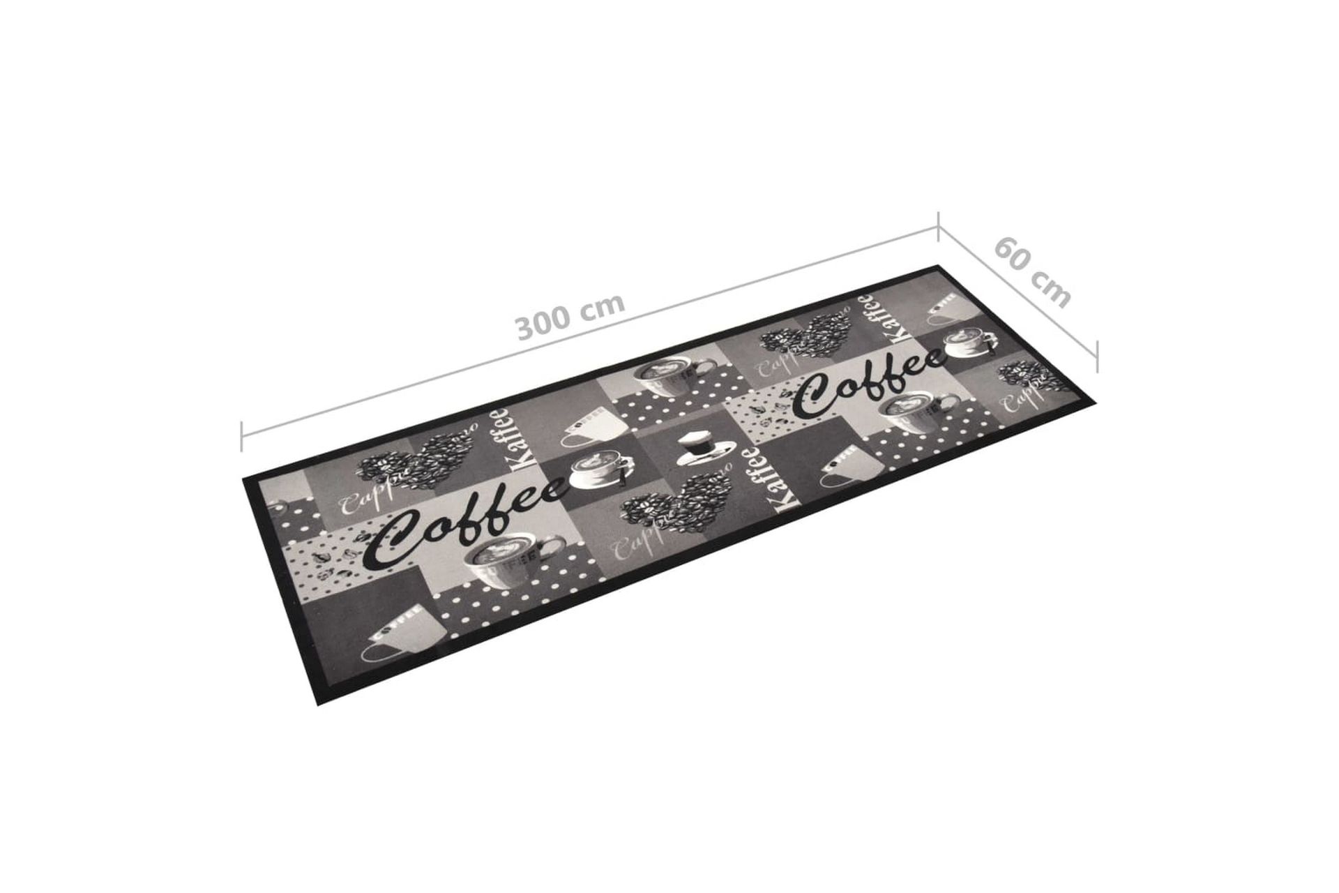 Keittiön pestävä lattiamatto Coffee sininen 60x300 cm - Monivärinen - Kodintekstiilit & matot - Matto - Moderni matto - Räsymatto
