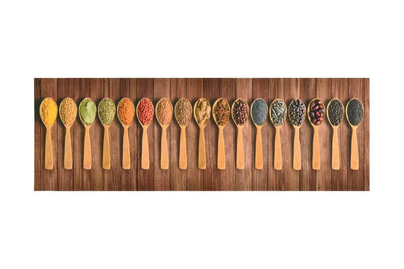 Keittiön pestävä lattiamatto Spoons 60x300 cm - Monivärinen - Kodintekstiilit & matot - Matto - Moderni matto - Räsymatto
