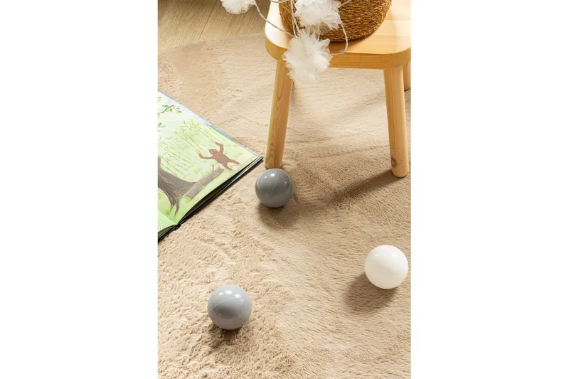 Relax Ryijymatto Rund 120 cm - Beige - Kodintekstiilit & matot - Matto - Moderni matto - Nukkamatto