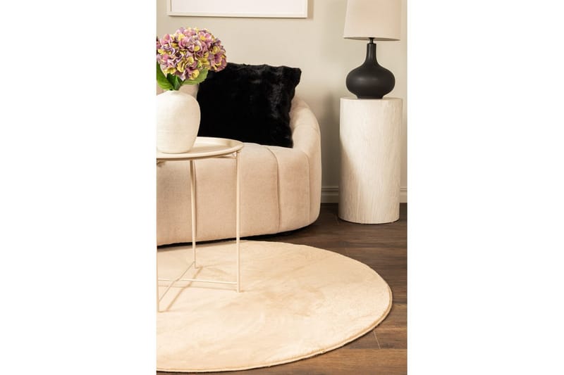 Relax Ryijymatto Rund 120 cm - Beige - Kodintekstiilit & matot - Matto - Moderni matto - Nukkamatto