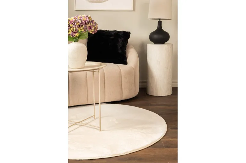 Relax Ryijymatto Rund 120 cm - Beige - Kodintekstiilit & matot - Matto - Moderni matto - Nukkamatto