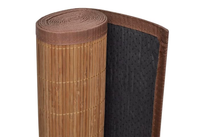 Ruskea Suorakaide Bambumatto 150 x 200 cm - Ruskea - Juuttimatto & Hamppumatto - Sisalmatto