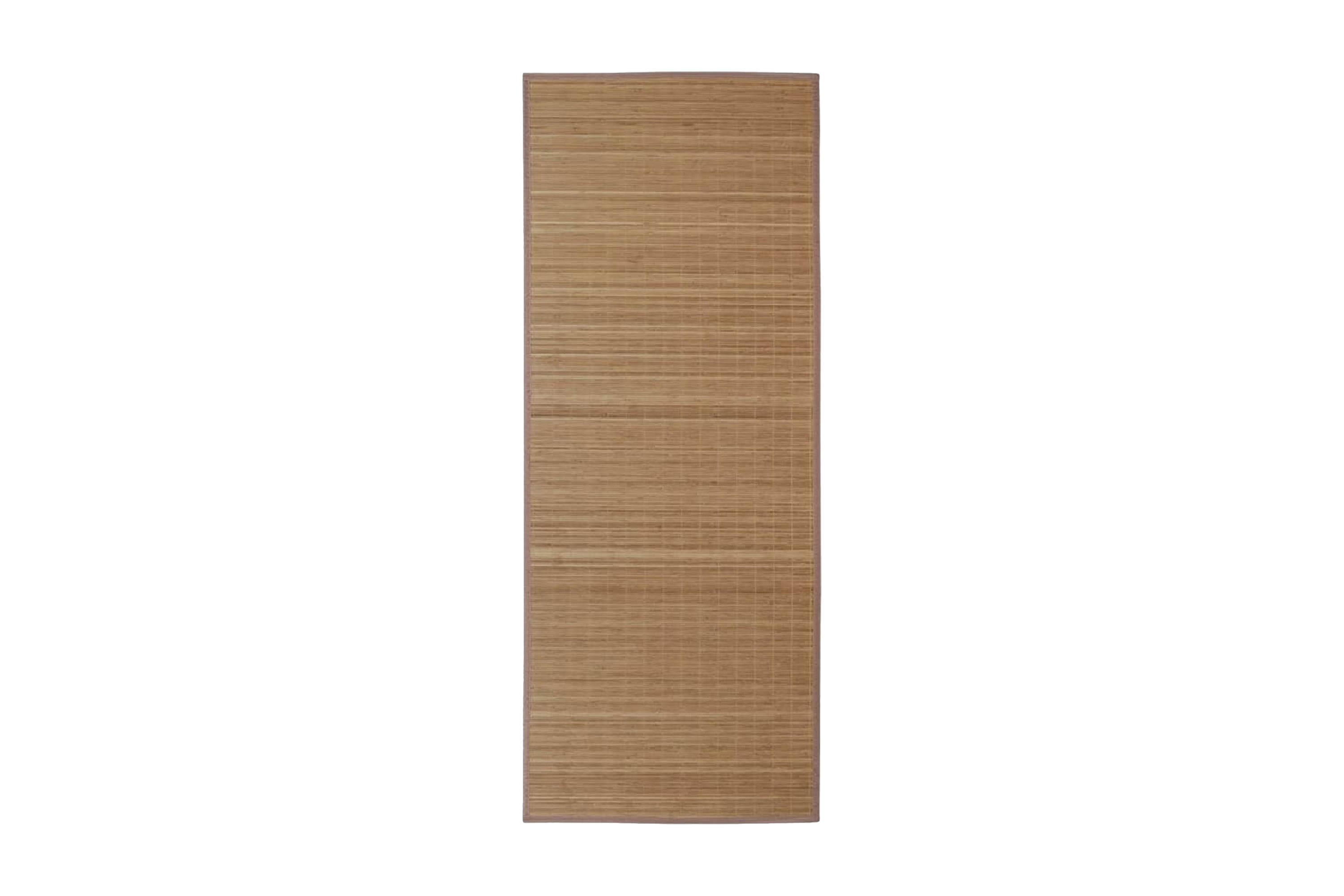 Ruskea Suorakaide Bambumatto 80 x 200 cm - Ruskea
