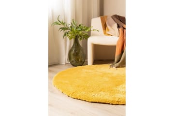 Ryamato Royal Deluxe Pyöreä - 160x160 cm, Keltainen - Kodintekstiilit & matot - Matto - Moderni matto - Nukkamatto