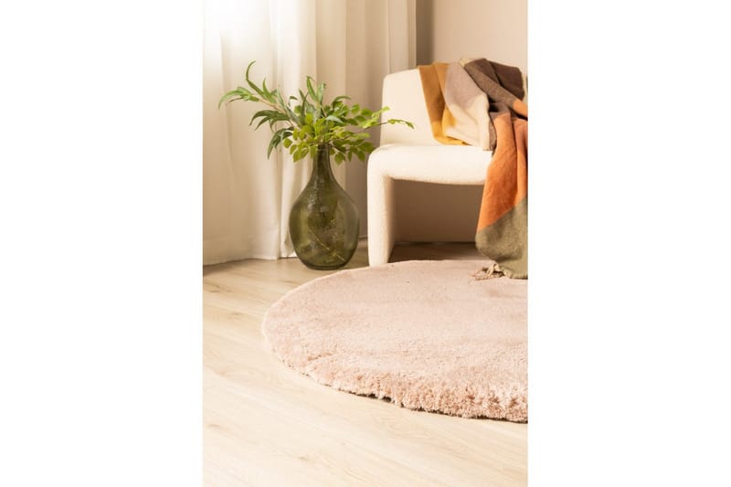 Ryamato Royal Deluxe Pyöreä - 120x120 cm, Pölyinen vaaleanpunainen - Kodintekstiilit & matot - Matto - Moderni matto - Nukkamatto